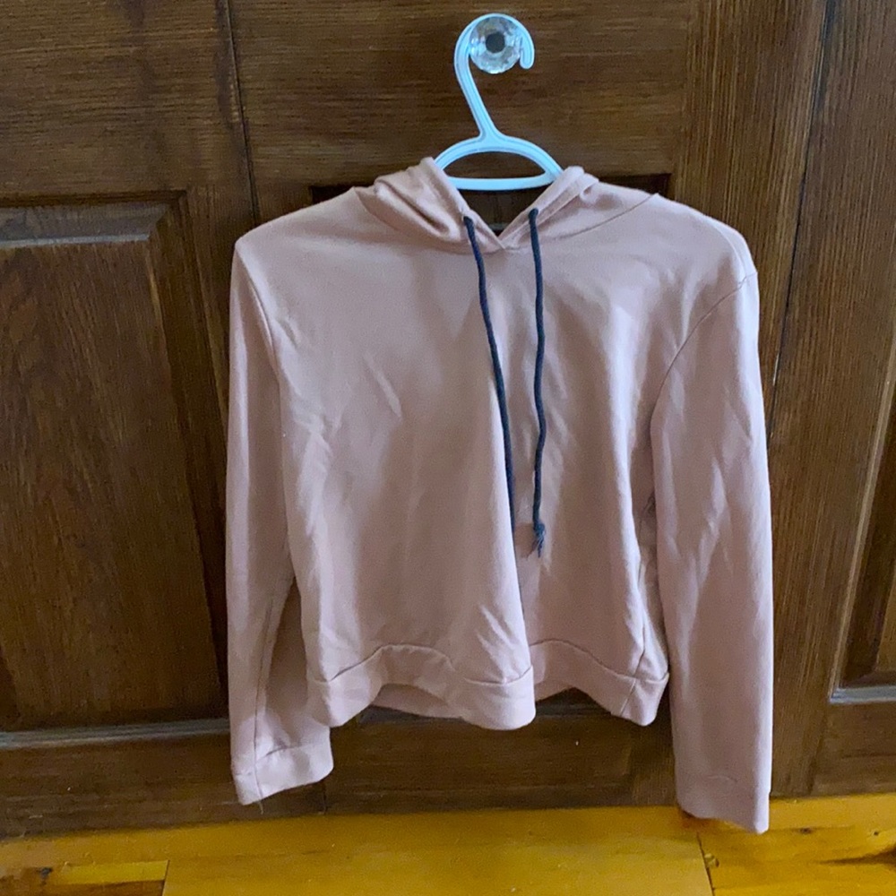 Pink Hoodie with Black Strings